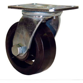 RWM Casters E53-UIR-0625-S RWM Casters Economy 53 Series 6" Urethane on Iron Wheel Swivel Caster - E53-UIR-0625-S image.