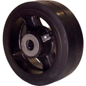 RWM Casters RIR-0420-08 RWM Casters 4" x 2" Mold-On Rubber Wheel with Roller Bearing for 1/2" Axle - RIR-0420-08 image.
