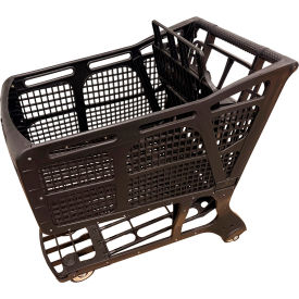 R.W. Rogers Plastic Shopping Cart with Black Seat & Tray 190 Liter Capacity Large Black 