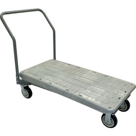 R.W. Rogers Nestable Flatbed with Plain Handle & Poly Wheels 60" x 34" 2000 lb. Capacity 