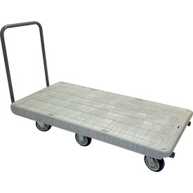 R.W. Rogers Non-Nesting Flatbed with Plain Handle & 6 Poly Wheels 60" x 34" 2700 lb. Capacity 