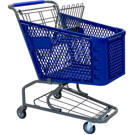 R.W. Rogers Plastic Shopping Cart 100 Liter Capacity Small Blue 