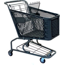 R.W. Rogers Plastic Shopping Cart 100 Liter Capacity Small Gray 