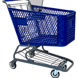 R.W. Rogers Plastic Shopping Cart 150 Liter Capacity Medium Blue 