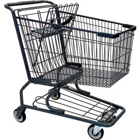 R.W. Rogers Metal Shopping Cart 152 Liter Capacity Medium Gray 