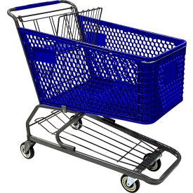 R.W. Rogers Plastic Shopping Cart 200 Liter Capacity Large Blue 