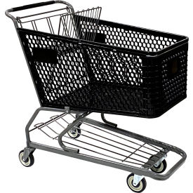 R.W. Rogers Plastic Shopping Cart 200 Liter Capacity Large Black 