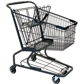 R.W. Rogers Metal Shopping Cart 90 Liter Capacity Small Gray 