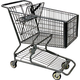 R.W. Rogers Metal Shopping Cart 147 Liter Capacity Medium Gray 