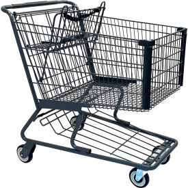 R.W. Rogers Metal Shopping Cart 180 Liter Capacity Large Gray 