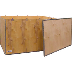 Global Industrial B2352217 Global Industrial™ 4 Panel Hinged Shipping Crate w/ Lid, 47-5/16"L x 29-1/4"W x 29-1/2"H image.