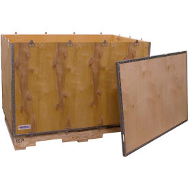 Global Industrial B2352216 Global Industrial™ 6 Panel Shipping Crate w/ Lid & Pallet, 47-1/4"L x 29-1/4"W x 29-1/2"H image.