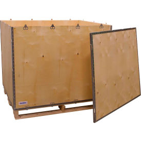 Global Industrial B2352214 Global Industrial™ 6 Panel Shipping Crate w/ Lid & Pallet, 47-1/4"L x 39-1/4"W x 36-1/2"H image.