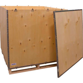Global Industrial B2352211 Global Industrial™ 6 Panel Shipping Crate w/ Lid & Pallet, 47-1/4"L x 47-1/4"W x 42-1/2"H image.