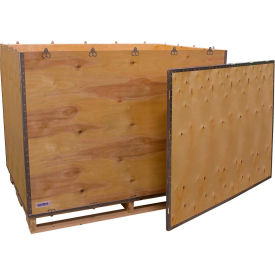 Global Industrial B2352210 Global Industrial™ 6 Panel Shipping Crate w/ Lid & Pallet, 57-1/4"L x 41-1/4"W x 40-1/2"H image.