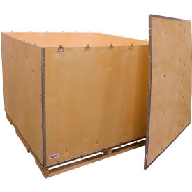 Global Industrial B2352206 Global Industrial™ 6 Panel Shipping Crate w/ Lid & Pallet, 60"L x 60"W x 48"H image.
