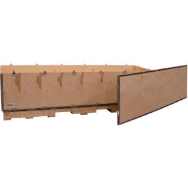 Global Industrial B2352202 Global Industrial™ 6 Panel Shipping Crate w/ Lid & Pallet, 83-1/4"L x 23-1/4"W x 17-1/2"H image.