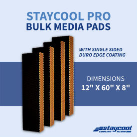 Staycool Pro Bulk Rigid Cooling Media with Duro Edge Side Coating 12"W x 60"H x 8"D 
