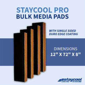 Staycool Pro Bulk Rigid Cooling Media with Duro Edge Side Coating 12"W x 72"H x 8"D 