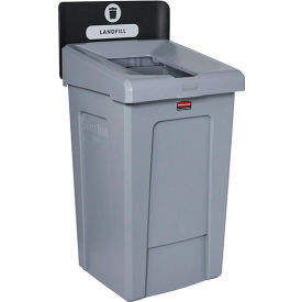 Rubbermaid® Slim Jim® 1-Stream Recycling Station For Landfill 33 Gallon Cap. Gray/Black 