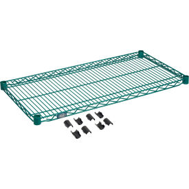 Global Industrial S1836GZ Nexel® S1836G Poly-Green® Epoxy Wire Shelf 36"W x 18"D image.