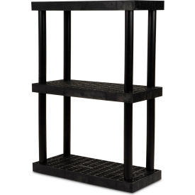 SPC Industrial™ DuraShelf™ 3 Shelf Grid Top 36"W x 16"D x 51"H Black