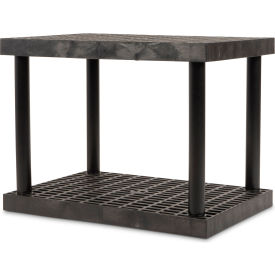 SPC Industrial™ DuraShelf™ 2 Shelf Grid Top 36"W x 24"D x 27"H Black