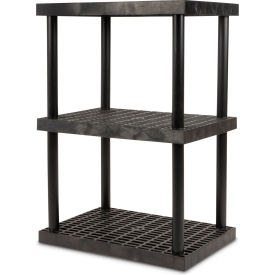 SPC Industrial™ DuraShelf™ 3 Shelf Grid Top 36"W x 24"D x 51"H Black