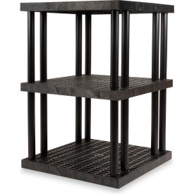 SPC Industrial™ DuraShelf™ 3 Shelf Grid Top 36"W x 36"D x 51"H Black