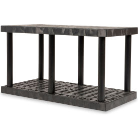 SPC Industrial™ DuraShelf™ 2 Shelf Grid Top 48"W x 24"D x 27"H Black