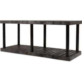 SPC Industrial™ DuraShelf™ 2 Shelf Grid Top 66"W x 24"D x 27"H Black