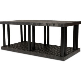 SPC Industrial™ DuraShelf™ 2 Shelf Grid Top 66"W x 36"D x 27"H Black