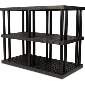 SPC Industrial™ DuraShelf™ 3 Shelf Grid Top 66"W x 36"D x 51"H Black