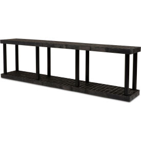 SPC Industrial™ DuraShelf™ 2 Shelf Grid Top 96"W x 16"D x 27"H Black