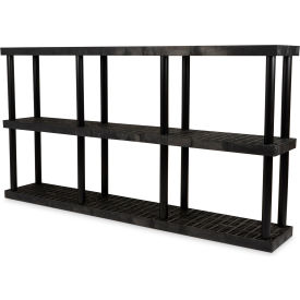SPC Industrial™ DuraShelf™ 3 Shelf Grid Top 96"W x 16"D x 51"H Black