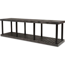 SPC Industrial™ DuraShelf™ 2 Shelf Grid Top 96"W x 24"D x 27"H Black