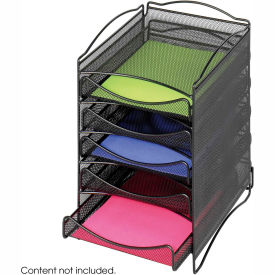 Safco Products 9432BL Safco® Steel Mesh Desktop Organizer with 5 Drawers Black image.