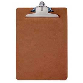 Saunders Mfg 5612 Saunders Recycled Hardboard Clipboard, Letter Size, 8-1/2" x 12", Brown image.
