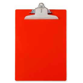 Saunders Mfg 21601 Saunders Recycled Plastic Clipboard with Antimicrobial Protection, 8-1/2" x 12", Red image.