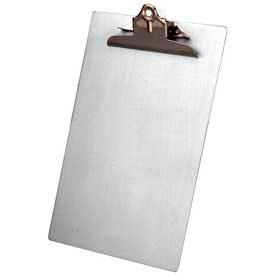 Saunders Mfg 22519 Saunders Recycled Aluminum Clipboard with Antimicrobial Protection, 8-1/2" x 14", Silver image.