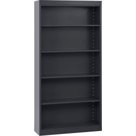 Sandusky® Elite Bookcase Assembled 36""W x 12""D x 72""H Textured Black