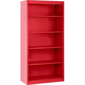Sandusky® All-Welded Stationary Bookcase 36"W x 18"D x 72"H Red 
