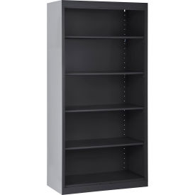 Sandusky® Elite Bookcase Assembled 36""W x 18""D x 72""H Textured Black