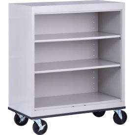 Sandusky® Elite Mobile Bookcase Assembled 36""W x 18""D x 42""H Dove Gray