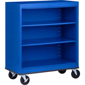 Sandusky® All-Welded Mobile Bookcase 36"W x 18"D x 42"H Blue 