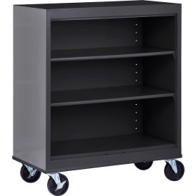 Sandusky® Elite Mobile Bookcase Assembled 36""W x 18""D x 42""H Textured Black