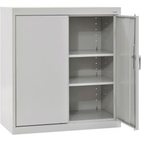 Sandusky® Classic Counter Height Storage Cabinet 36""W x 18""D x 36""H All-Welded Dove Gray