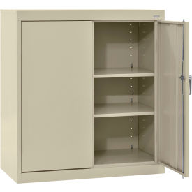 Sandusky® Classic Counter Height Storage Cabinet 36""W x 18""D x 36""H All-Welded Putty
