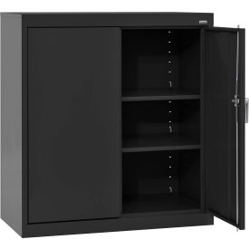 Sandusky® Classic Counter Height Storage Cabinet 36""W x 18""D x 36""H All-Welded Textured Blk