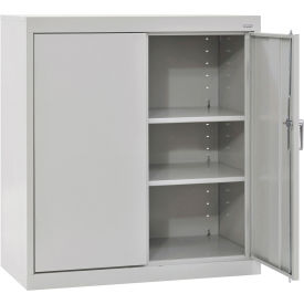 Sandusky® Classic Counter Height Storage Cabinet 36""W x 24""D x 36""H All-Welded Dove Gray